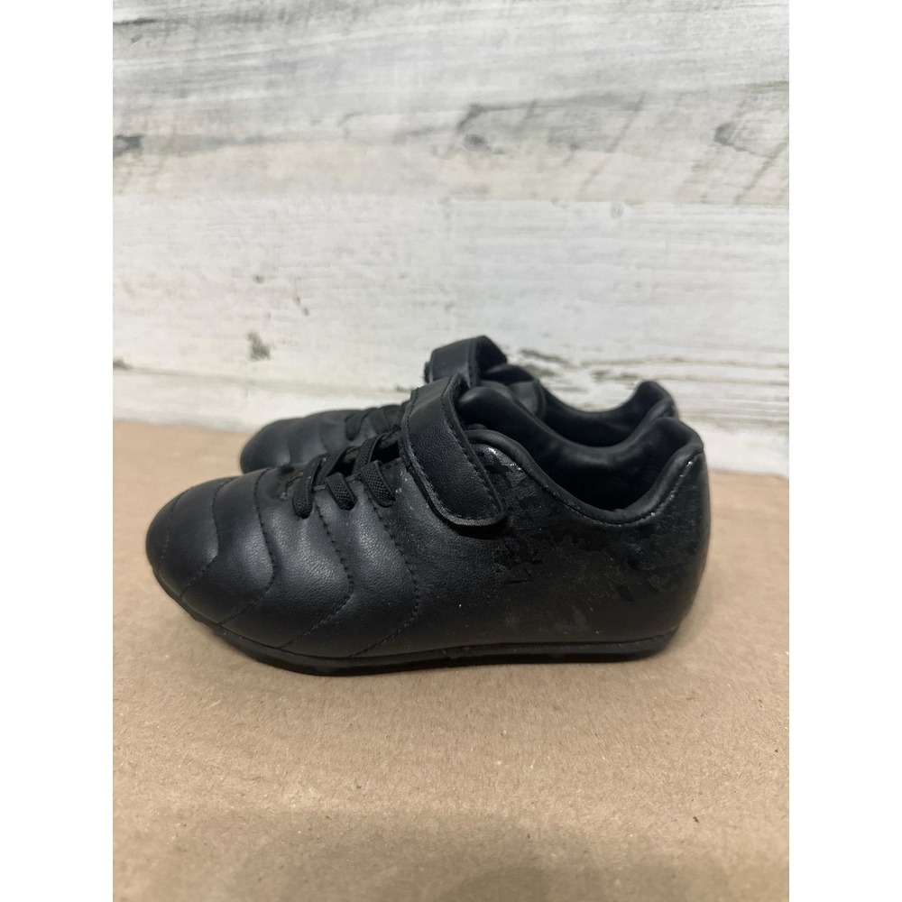 Brava Soccer Cleats Kids Size 9‎ Black Hook Loop Strap Athletic Shoes GUC